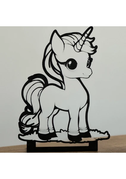 Woody Metal Unicorn Masa Süsü, Masaüstü Süs Eşyası, Biblo, Ofis Dekorasyonu, Dekoratif Aksesuar,  Masaüstü Ofis Hediyesi Yılbaşı Süsleri, Dekoratif Obje, Kafe Restoran Dekorasyon