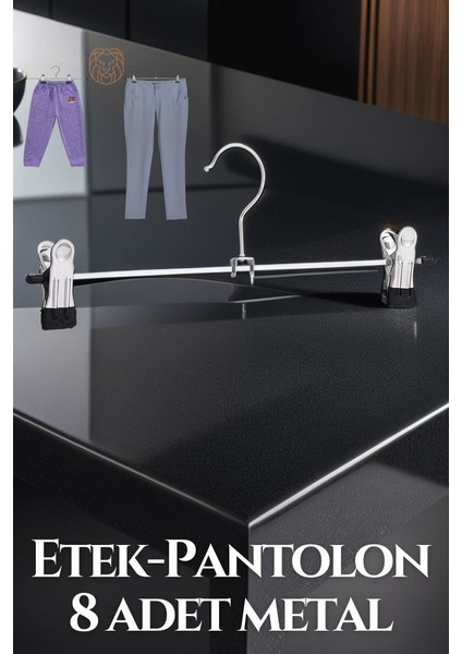 Metal Etek Pantolon Askısı - Mandallı Etek Askısı Pantolon Askısı 8 Adet 719536