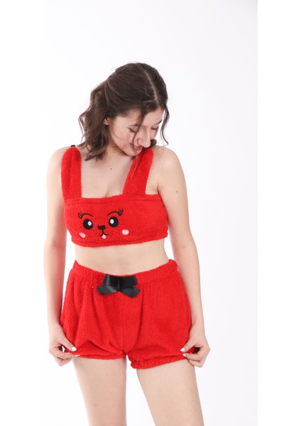 Peluş Şortlu Pijama Takımı