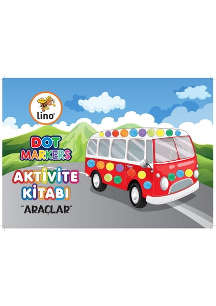 Dot Markers Çiftlik - Araçlar - Hayvanlar - Karışık Boyama Kitabı - Mini 6'lı Boyama Seti