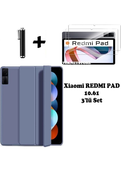 Xiaomi Redmi Pad 10.61 Uyumlu Flip Smart Standlı Uyku Modlu Tablet Kılıfı Ekran Koruyucu Kalem