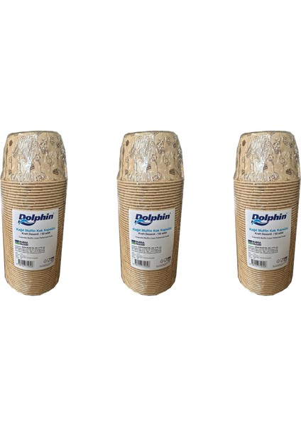 Muffin Kağıt Karton Desenli Cupcake Kek Kalıbı Kapsülü Kabı - 50 Adetlik 3 Paket