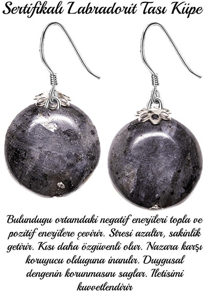 Sertifikalı Aaa+ Kalite Labradorit Taşı Doğal Taş Küpe fiyatları