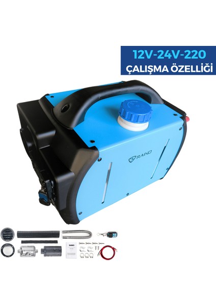 Taşınabilir Portatif Dizel Isıtıcı Çanta Tip(Seyyar Webasto Müadili ) 12V 24V 220V Çalışır