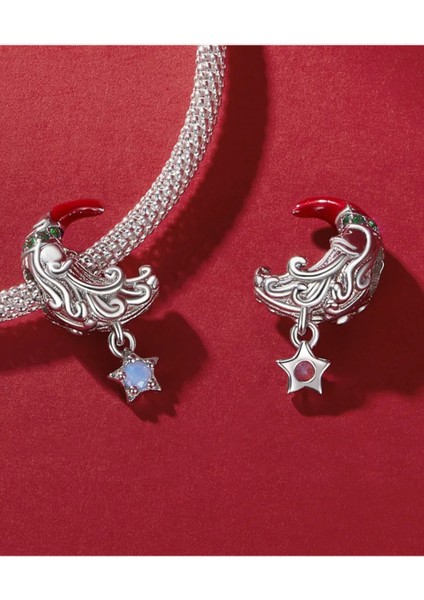 Noel Baba Ay Dede Yeniyıl Charm | 925 Ayar Gümüş