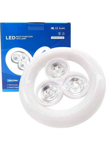 KK-901 E27 Duy 36 Watt Beyaz 3lü Ufo LED Lamba