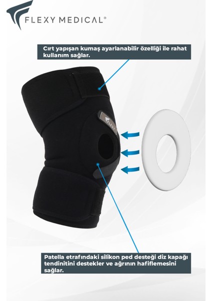 Flexy Medical Silikon Patella Destekli Dizlik - 2 Adet