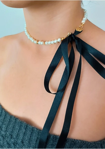 Özel tasarım inci choker Gül inci choker kolye