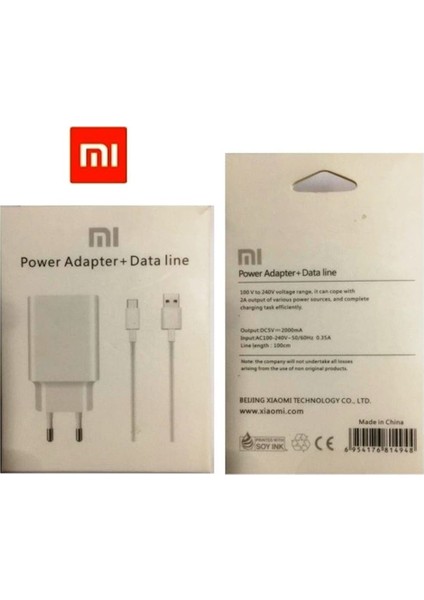 Xiaomi Redmi Mi Şarj Aleti ve Micro USB Data Kablosu Mdy 08