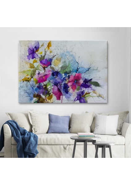 Modern Sanat Soyut Çiçekler Dekoratif Kanvas Duvar Tablo-3650