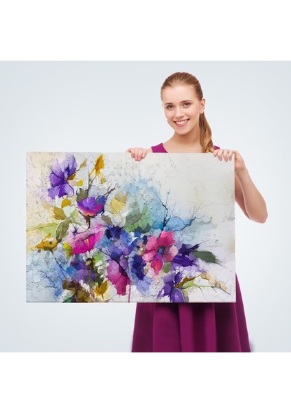 Modern Sanat Soyut Çiçekler Dekoratif Kanvas Duvar Tablo-3650