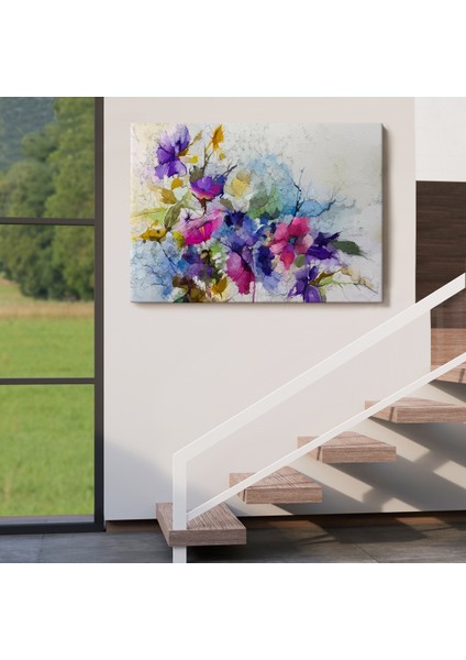 Modern Sanat Soyut Çiçekler Dekoratif Kanvas Duvar Tablo-3650