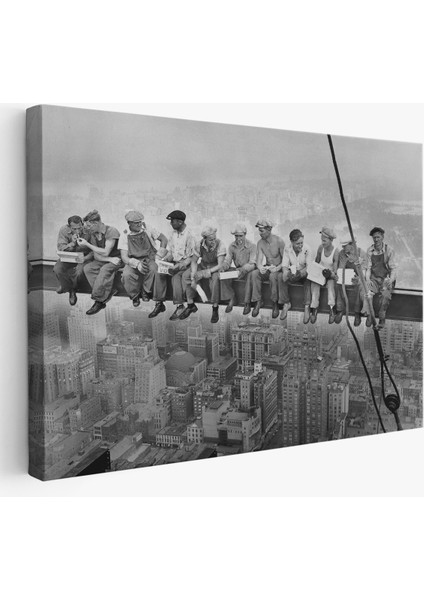 Bir Gökdelenin Tepesinde Öğle Yemeği New York Kanvas Tablo-5408