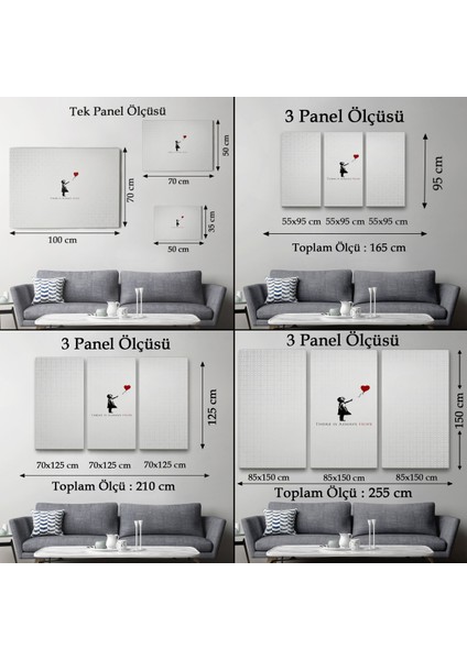 Her Zaman Umut Vardır Yazan Kanvas Tablo, Kırmızı Balonlu Kız ,Banksy Grafitti Sokak Sanatı-5135