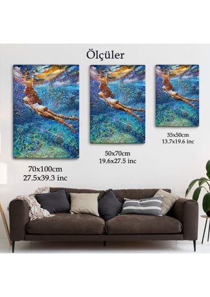 Su Altında Yüzen Kız Duvar Tablosu-6334