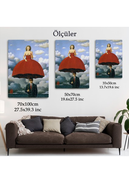 Kırmızı Elbiseli Kadın Sürreal Duvar Tablosu-6022