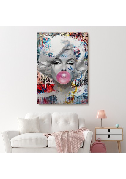 Marilyn Monroe Graffiti Pop Art Duvar Tablosu-6471