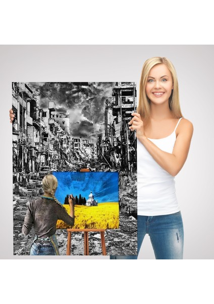 Hayalindeki Ukrayna'yi Çizen Ukraynalı Ressam Tablosu-6295