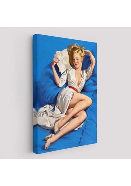Gil Elvgren Pin-Up Aşk Mektubu Duvar Tablosu-6449