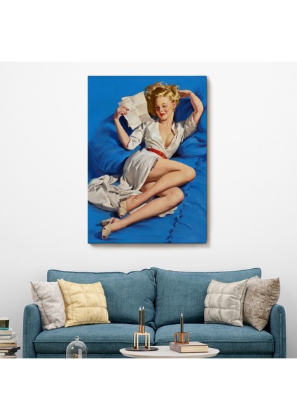 Gil Elvgren Pin-Up Aşk Mektubu Duvar Tablosu-6449