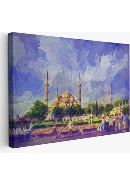 Sultan Ahmet Camii Yağlıboya Görünüm Dekoratif Kanvas Duvar Tablosu-3671