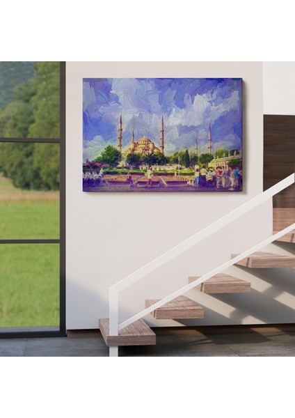 Sultan Ahmet Camii Yağlıboya Görünüm Dekoratif Kanvas Duvar Tablosu-3671
