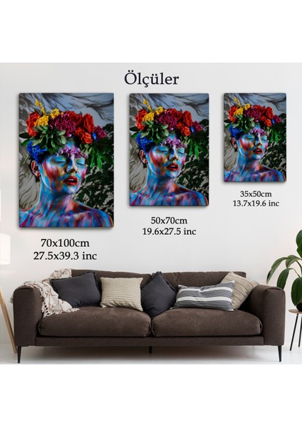 Çiçek Taçlı Kız Duvar Tablosu-5990
