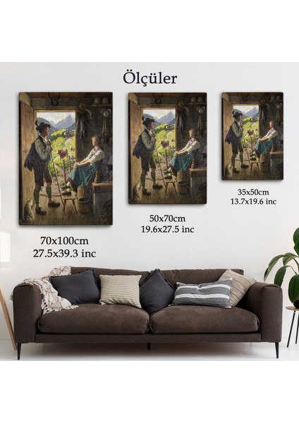 Isviçre Alplerindeki Aşıklar Dekoratif Duvar Tablosu-6164
