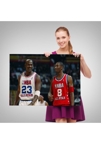 Michael Jordan Ve Kobe Bryant Kanvas Tablo-5153