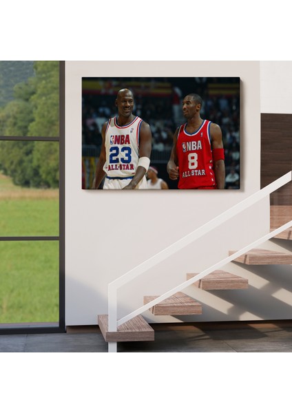Michael Jordan Ve Kobe Bryant Kanvas Tablo-5153