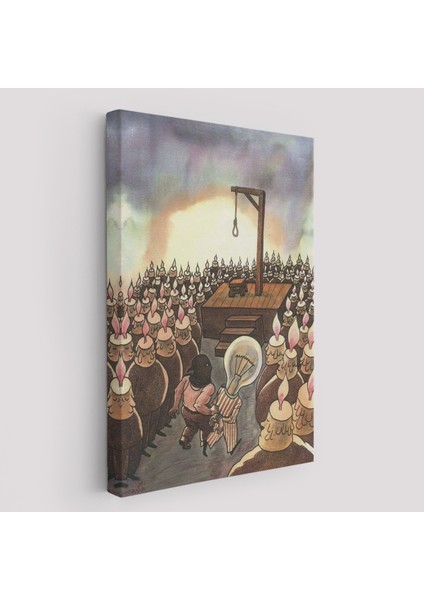 Kafası Farklı Çalışanın Kafası Gider Sürreal Tablo-6041