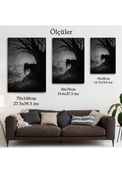Karanlık Içindeki Korkunç Bir Çift Göz Tablosu-6288