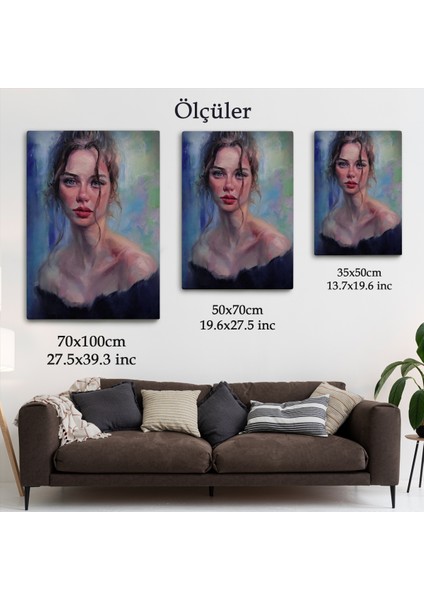 Renkli Gözlü Güzel Kadın Dekoratif Duvar Tablosu-6368