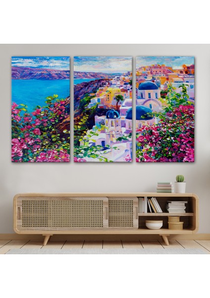 Santorini Yunanistan Güzel Bir Kızın Kavramsal Soyut Resmı-3754