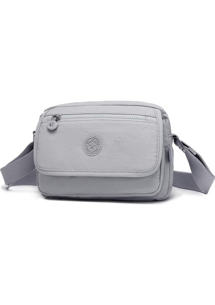 Krinkıl Kumaş Kadın Postacı Çantası BC 3166 - Açık Gri