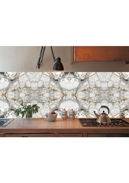 Kendinden Yapışkanlı Taş Mermer Desenli Pvc Panel 41X62 cm (4 Adet) 1 M²