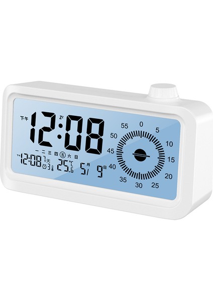 Görsel Zamanlayıcı Çalar Saat Üç Set Alarm Zili Işıklı Çift Ekran Geri Sayım Sayacı (Yurt Dışından)