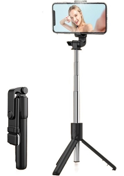 Cep Telefonu Özçekim Çubuğu Bluetooth Dolgu Işığı Canlı Fotoğrafçılık Taşınabilir Hepsi Bir Arada Geri Çekilebilir (Yurt Dışından)