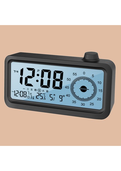 Görsel Zamanlayıcı Çalar Saat Üç Set Alarm Zili Işıklı Çift Ekran Geri Sayım Sayacı (Yurt Dışından)