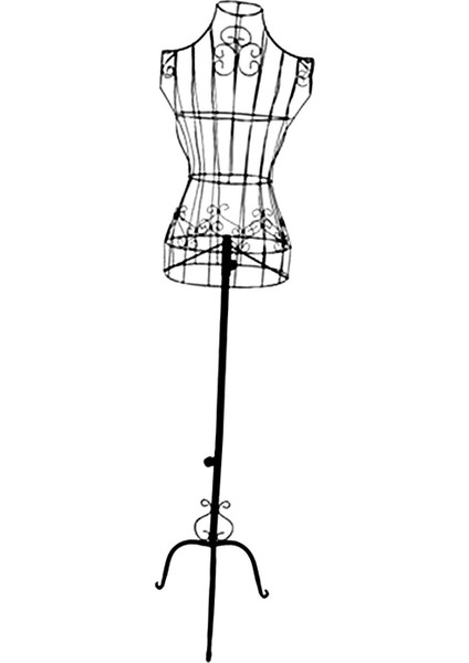 Metal Bayan Manken Mankeni Sabit Tabanlı Model Siyah (Yurt Dışından)