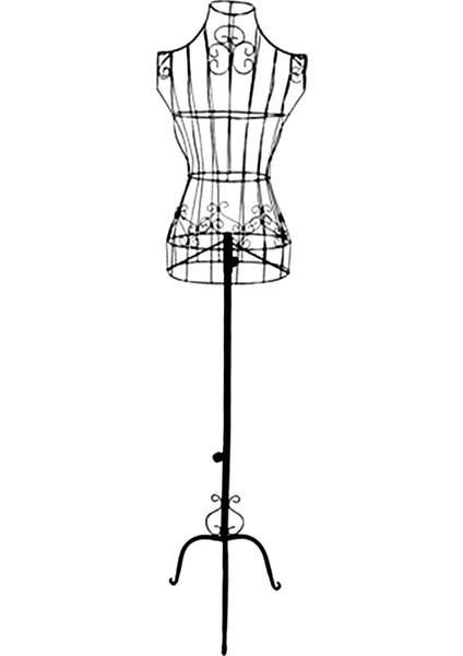 Metal Bayan Manken Mankeni Sabit Tabanlı Model Siyah (Yurt Dışından)