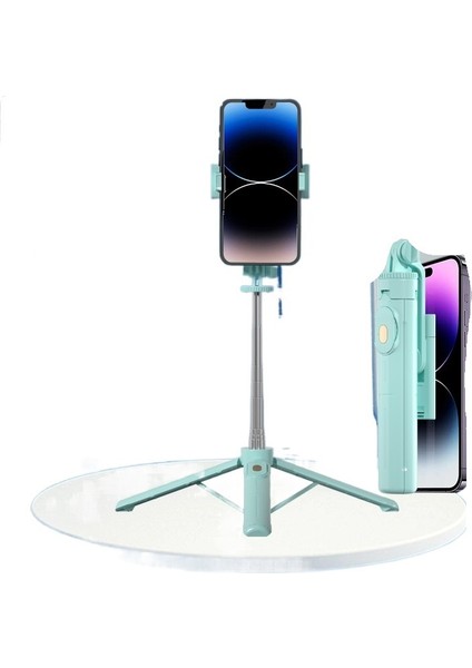 Cep Telefonu Bluetooth Özçekim Çubuğu Masaüstü Canlı Yayın Cep Telefonu Standı Zemin Entegre Tripod Dolgu Işığı (Yurt Dışından)