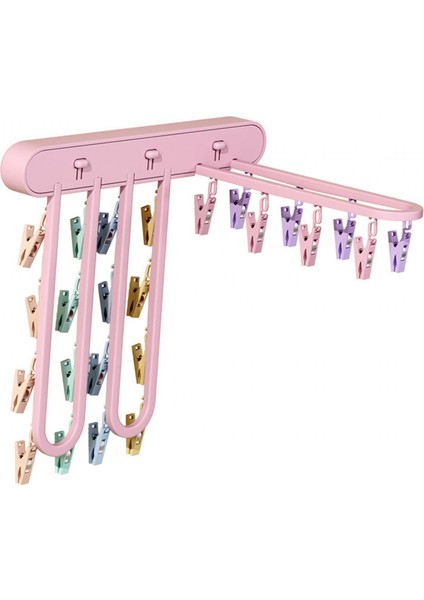 Çorap Askısı Askısı Askısı Organizasyonu 24 Klipsli Katlanabilir (Yurt Dışından)