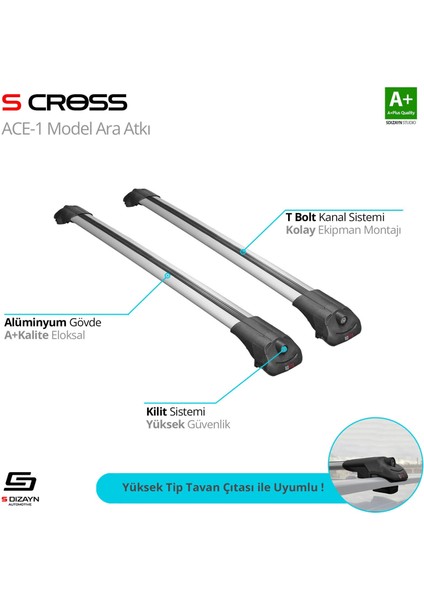 Renault Duster (Hs) 2014-2017 Ace-1 Model Gri Ara Atkı