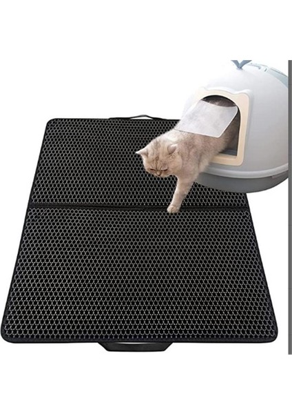 Eva Kaymaz Kedi Kumu Matı Evcil Hayvanların Dışarı Çıkarılmasını Önlemek Için Çift Katmanlı Eva Kedi Matı Kedi Kumu Kutusu Filtre Matı Kedi Tırmalama Tahtası (Yurt Dışından)