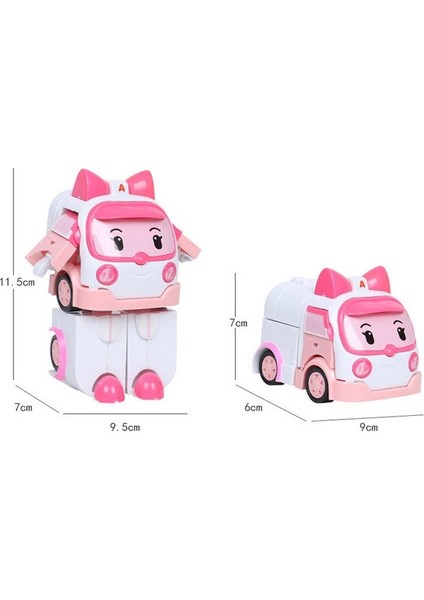 Easytoy 4 Adet Robocar Kore Anime Figürü Robot (Yurt Dışından)