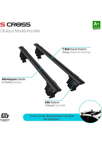 Citroen C4 Picasso (Mk2) 2013-2018 Oluksuz Model Siyah Ara Atkı