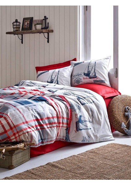 Maritime Çift Kişilik Nevresim Takımı - Alesta Bordo