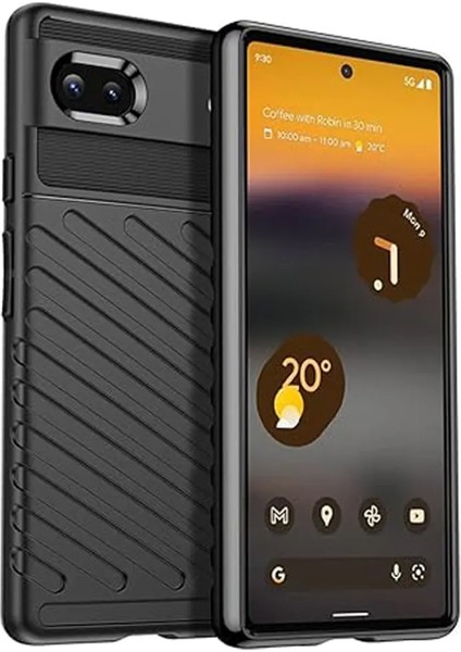 Google Pixel 8 Thunder Serisi Darbeye Dayanıklı Silikon Kılıf - Siyah AL3421