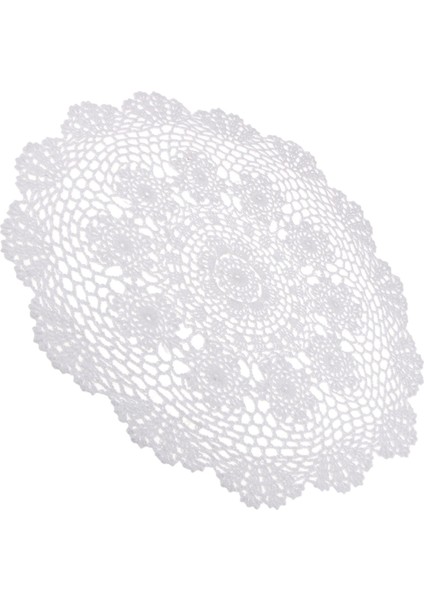 Dantel Yuvarlak El Tığ Işi Masa Bardak Mat Bardak Altlığı Peçete Bardak Altlığı Düğün Dekor 40 cm 50 cm (Yurt Dışından)